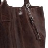 Kožené kabelka shopper bag Genuine Leather hnedá 788